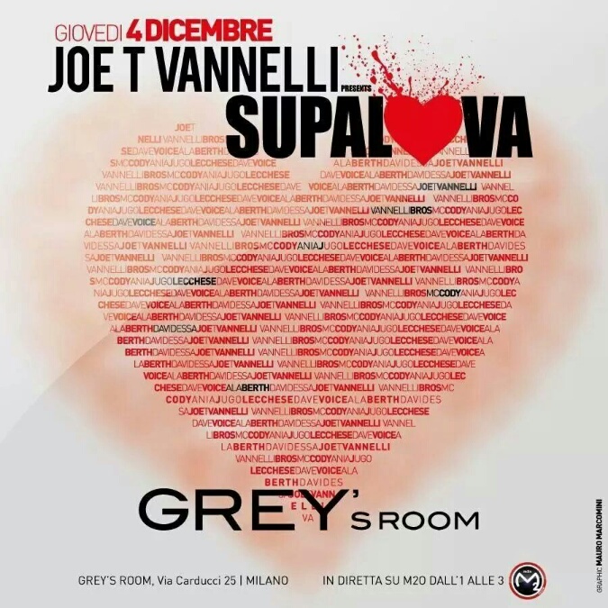 Foto: Giovedì 4 Dicembre Supalova On Tour Grey’s Room Milano