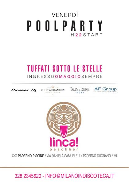 Venerdì Linca Beach Piscine Paderno Milano - Milanoindiscoteca