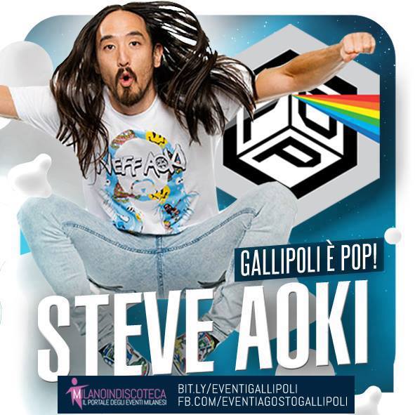Steve Aoki Le Cave Gallipoli POPfest Agosto