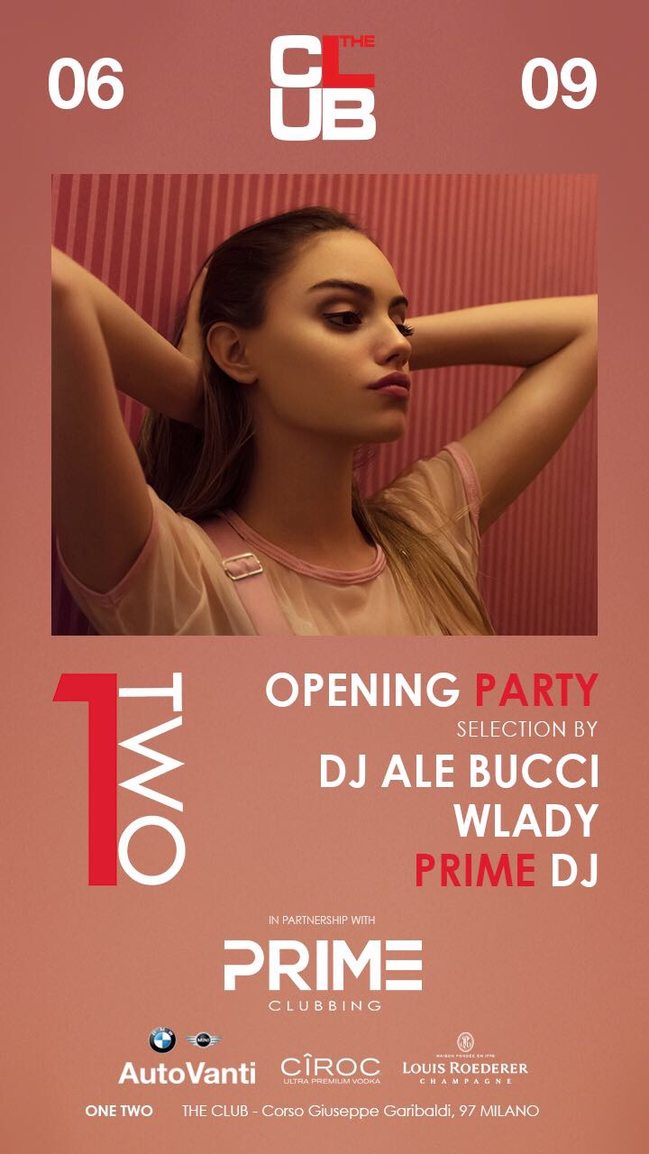 Inaugurazione mercoledì 6 settembre The Club - One Two