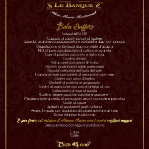 le banque menu capodanno GALA BUFFET bordeaux