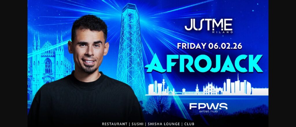 afrojack justme milano febbraio 2026 info al 351-6641431