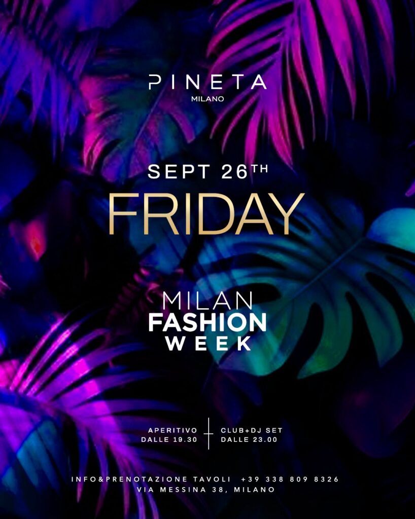 pineta milano venerdi 26 Settembre 2025 info 351-6641431