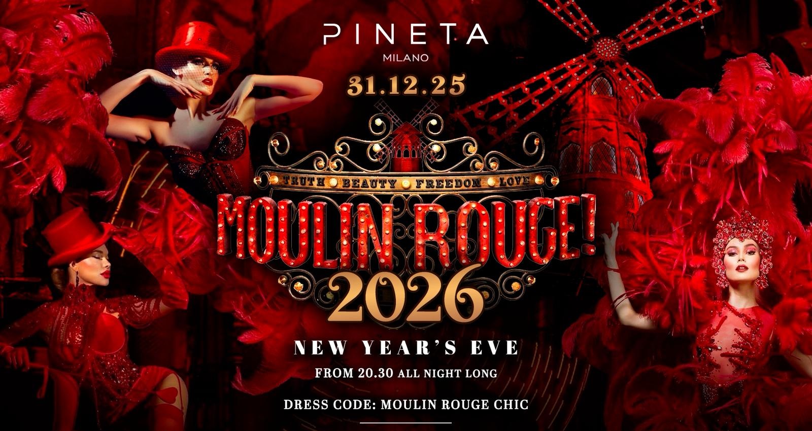 capodanno pineta milano 2026 info 351-6641431