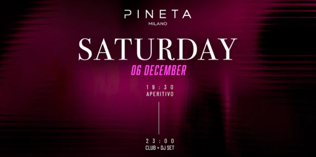 pineta milano sabato 6 Dicembre 2025 info 351-6641431
