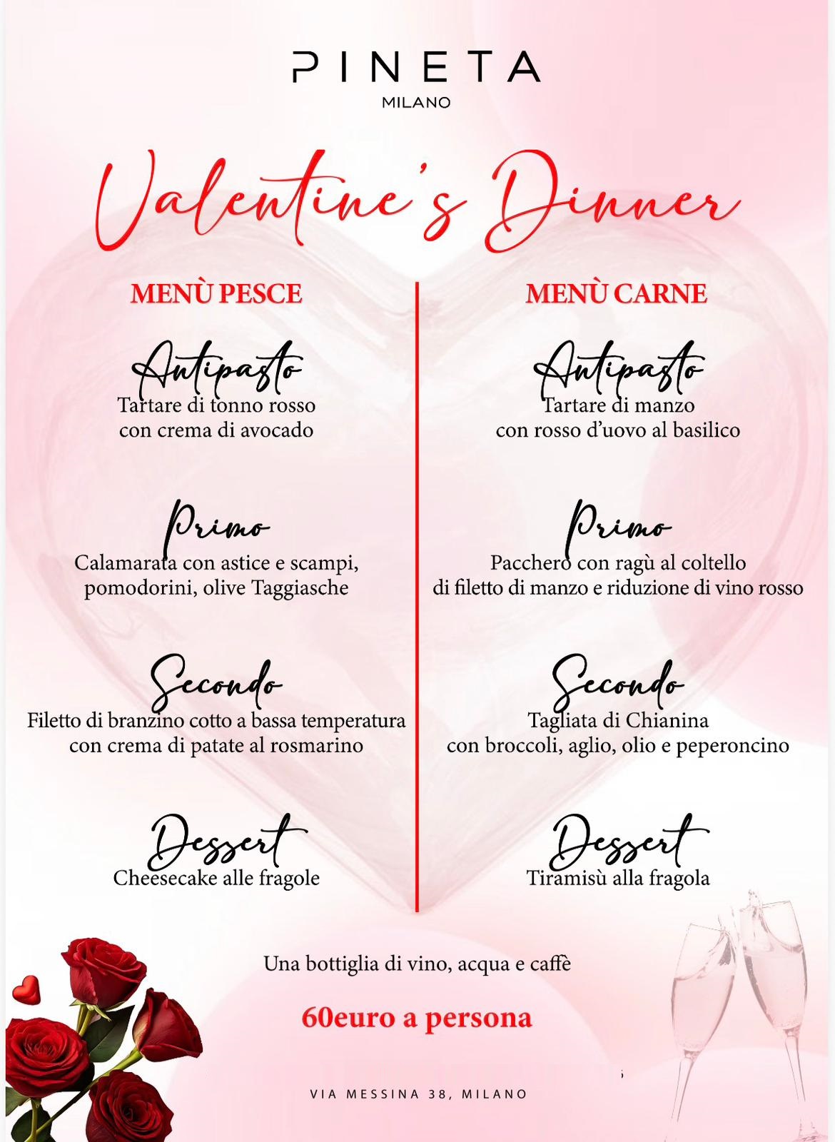 san valentino pineta milano 2026 info al 351-6641431