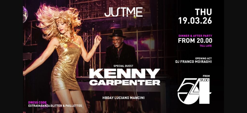Kenny Carpenter justme milano marzo 2026 info al 351-6641431